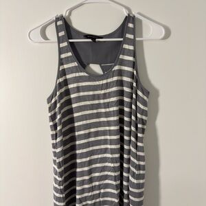 Banana Republic Gray and Cream Striped Top